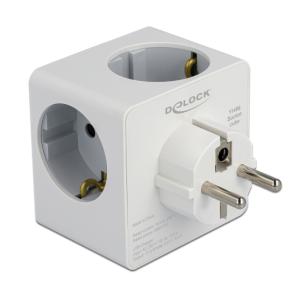 DELOCK αντάπτορας ρεύματος 11496, 3x schuko, USB-C & 2x USB, 16A, λευκός | Τροφοδοσία Ρεύματος | elabstore.gr