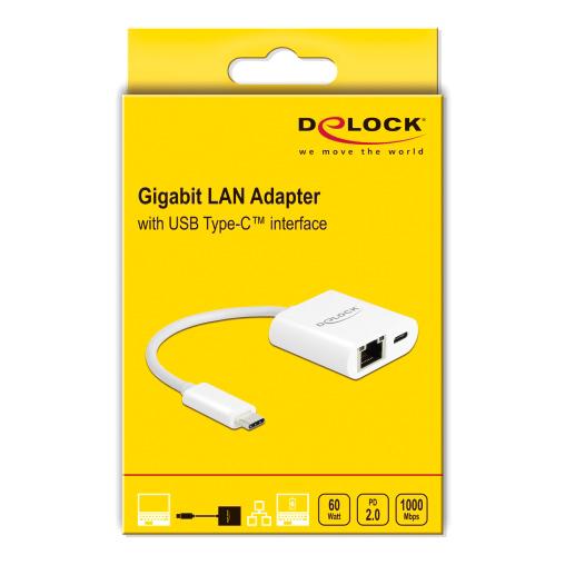 DELOCK αντάπτορας USB-C σε RJ45 + USB-C 65402, 1000Mbps, 12cm, λευκός | eLabstore.gr DELOCK αντάπτορας USB-C σε RJ45 + USB-C 65402, 1000Mbps, 12cm, λευκός | Δικτυακά | elabstore.gr