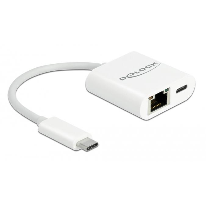 DELOCK αντάπτορας USB-C σε RJ45 + USB-C 65402, 1000Mbps, 12cm, λευκός | eLabstore.gr DELOCK αντάπτορας USB-C σε RJ45 + USB-C 65402, 1000Mbps, 12cm, λευκός | Δικτυακά | elabstore.gr