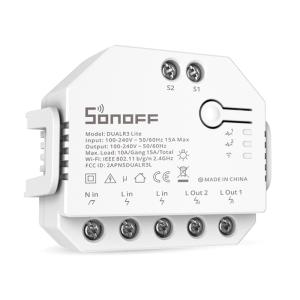 SONOFF smart διακόπτης DUALR3 Lite, 2-Gang, Wi-Fi, 15A, λευκός | Εργαλεία | elabstore.gr