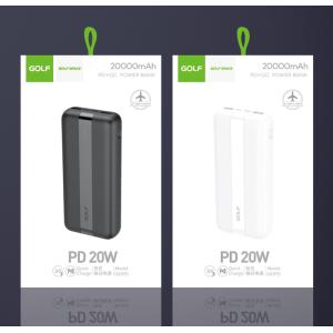 GOLF power bank G93PD, 20000mAh, 3x output, 20W, PD & QC 3.0, μαύρο | Αξεσουάρ κινητών | elabstore.gr