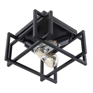 POWERTECH φωτιστικό οροφής HLL-0054, 2x E27, 16x29cm, μεταλλικό, μαύρο | Φωτισμός | elabstore.gr