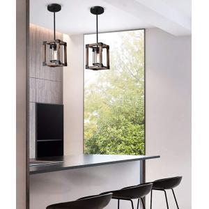 POWERTECH φωτιστικό οροφής HLL-0055, E27, 25x18cm, μέταλλο & ξύλο, μαύρο | Φωτισμός | elabstore.gr
