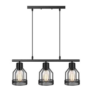 POWERTECH φωτιστικό οροφής HLL-0057, 3x E27, 24x60.5cm, μεταλλικό, μαύρο | Φωτισμός | elabstore.gr