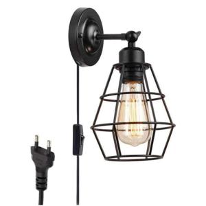 POWERTECH φωτιστικό τοίχου HLL-0059, E27, Φ15, μεταλλικό, μαύρο | Φωτισμός | elabstore.gr
