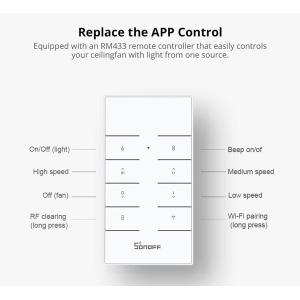 SONOFF smart διακόπτης ανεμιστήρα οροφής IFAN04 με RF χειριστήριο, Wi-Fi | Οικιακές & Προσωπικές Συσκευές | elabstore.gr