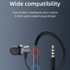 JOYROOM earphones με μικρόφωνο JR-EL115, 3.5mm, 1.2m, μαύρα | Αξεσουάρ κινητών | elabstore.gr