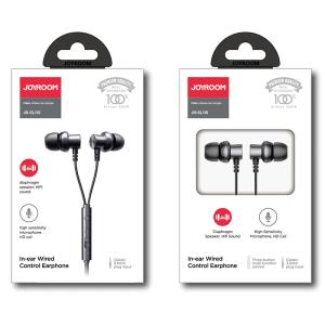 JOYROOM earphones με μικρόφωνο JR-EL115, 3.5mm, 1.2m, μαύρα | Αξεσουάρ κινητών | elabstore.gr