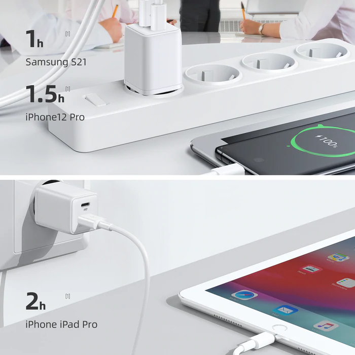 JOYROOM φορτιστής τοίχου L-QP303, USB-C & USB, PD & QC, 30W, λευκός | eLabstore.gr JOYROOM φορτιστής τοίχου L-QP303, USB-C & USB, PD & QC, 30W, λευκός | Αξεσουάρ κινητών | elabstore.gr