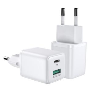 JOYROOM φορτιστής τοίχου L-QP303, USB-C & USB, PD & QC, 30W, λευκός | Αξεσουάρ κινητών | elabstore.gr