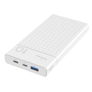 POWERTECH power bank PT-1002 10000mAh, 2x output, PD 20W & QC 18W, λευκό | Αξεσουάρ κινητών | elabstore.gr