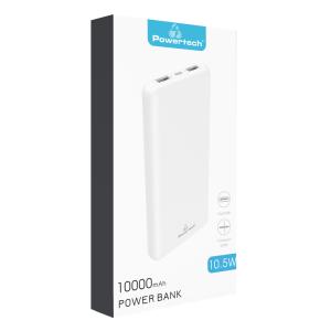 POWERTECH power bank PT-1004 10000mAh, 2x output, 10.5W, λευκό | Αξεσουάρ κινητών | elabstore.gr