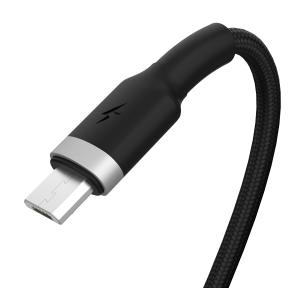 POWERTECH καλώδιο USB σε Micro USB metal PTR-0094, 15W 3A, 1m, μαύρο | Αξεσουάρ κινητών | elabstore.gr