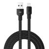 POWERTECH καλώδιο USB σε Lightning armor PTR-0099, 15W 3A, 1m, μαύρο | Αξεσουάρ κινητών | elabstore.gr