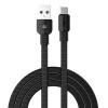 POWERTECH καλώδιο USB σε USB-C armor PTR-0101, 15W 3A, 1m, μαύρο | Αξεσουάρ κινητών | elabstore.gr