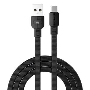 POWERTECH καλώδιο USB σε USB-C armor PTR-0101, 15W 3A, 1m, μαύρο | Αξεσουάρ κινητών | elabstore.gr