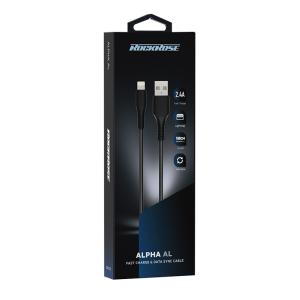 ROCKROSE καλώδιο USB σε Lightning Alpha AL, 2.4A 12W, 1m, μαύρο | Αξεσουάρ κινητών | elabstore.gr