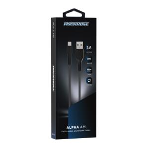 ROCKROSE καλώδιο USB σε Micro USB Alpha AM, 2.4A 12W, 1m, μαύρο | Αξεσουάρ κινητών | elabstore.gr