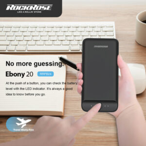 ROCKROSE power bank RRPB24, 20000mAh, 2x output, 2.1A, μαύρο | Αξεσουάρ κινητών | elabstore.gr