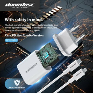 ROCKROSE φορτιστής τοίχου RRTCC04EU, καλώδιο Lightning, USB-C 20W, λευκό | eLabstore.gr ROCKROSE φορτιστής τοίχου RRTCC04EU, καλώδιο Lightning, USB-C 20W, λευκό | Αξεσουάρ κινητών | elabstore.gr