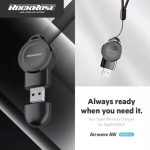 ROCKROSE ασύρματος φορτιστής RRWC06 για Apple Watch, 2.5W, μαύρος | Αξεσουάρ κινητών | elabstore.gr