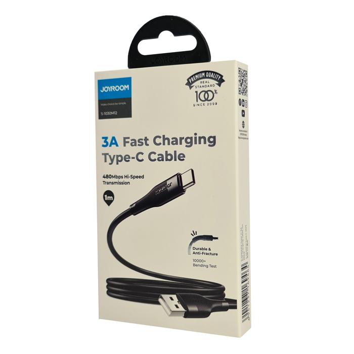 JOYROOM καλώδιο USB σε USB-C S-1030M12C, 3A, 1m, μαύρο | eLabstore.gr JOYROOM καλώδιο USB σε USB-C S-1030M12C, 3A, 1m, μαύρο | Αξεσουάρ κινητών | elabstore.gr