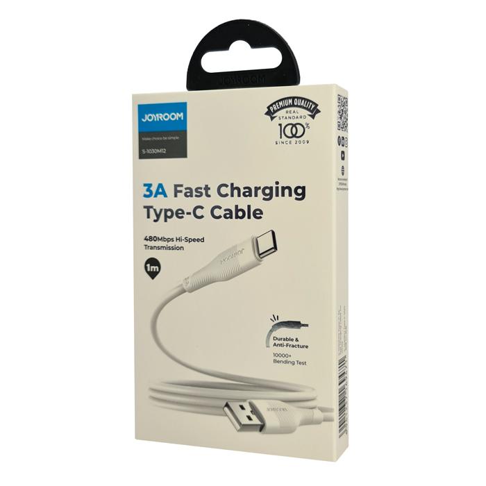 JOYROOM καλώδιο USB σε USB-C S-1030M12C, 3A, 1m, λευκό | eLabstore.gr JOYROOM καλώδιο USB σε USB-C S-1030M12C, 3A, 1m, λευκό | Αξεσουάρ κινητών | elabstore.gr