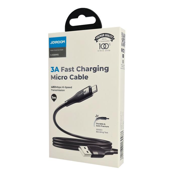JOYROOM καλώδιο USB σε Micro USB S-1030M12M, 3A, 1m, μαύρο | eLabstore.gr JOYROOM καλώδιο USB σε Micro USB S-1030M12M, 3A, 1m, μαύρο | Αξεσουάρ κινητών | elabstore.gr