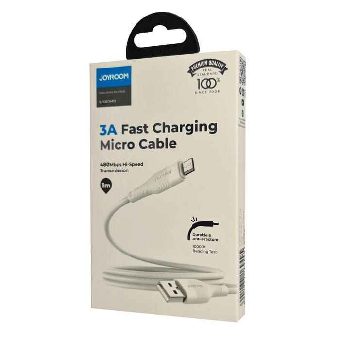 JOYROOM καλώδιο USB σε Micro USB S-1030M12M, 3A, 1m, λευκό | eLabstore.gr JOYROOM καλώδιο USB σε Micro USB S-1030M12M, 3A, 1m, λευκό | Αξεσουάρ κινητών | elabstore.gr