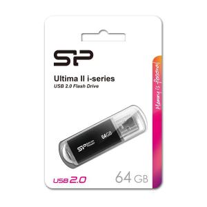 SILICON POWER USB Flash Drive Ultima II-I, 64GB, USB 2.0, μαύρο | Συνοδευτικά PC | elabstore.gr