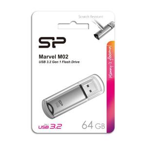SILICON POWER USB Flash Drive Marvel M02, 64GB, USB 3.2, γκρι | Συνοδευτικά PC | elabstore.gr