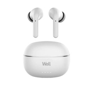 Ακουστικό In-ear Bluetooth Wireless earphones noice cancelling ANC,ENC με docking station λευκό Well | Περιφερειακά | elabstore.gr