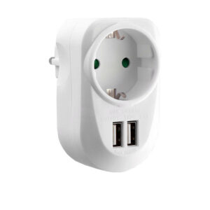 Αντάπτορας Σούκο 16A με 2xUSB 3.4Α LS-12USW LIME | Ηλεκτρολογικά | elabstore.gr