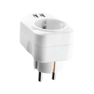 Αντάπτορας Σούκο 16A με 2xUSB 3.4Α LS-12USW LIME | Ηλεκτρολογικά | elabstore.gr