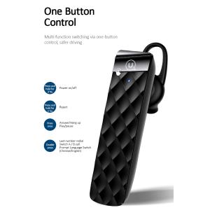 USAMS Bluetooth μονό earphone BT1, BT 5.0, μαύρο | Αξεσουάρ κινητών | elabstore.gr