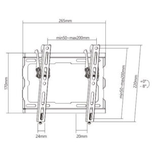 BRATECK επιτοίχια βάση KL32-22T για οθόνη 23"-43", 45kg | eLabstore.gr