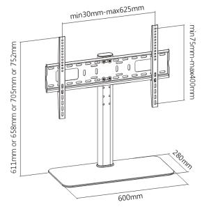 BRATECK βάση γραφείου LDT03-04L, για οθόνη 32"-55", 40kg | Εικόνα & Ήχος | elabstore.gr