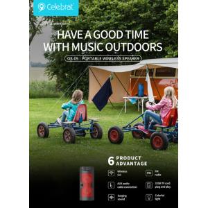 CELEBRAT φορητό ηχείο OS-09 με μικρόφωνο, 10W, BT/TF/USB/AUX, FM, μαύρο | Εικόνα & Ήχος | elabstore.gr