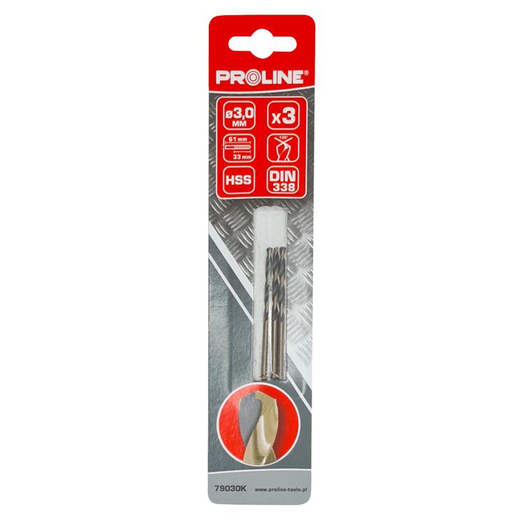 PROLINE σετ τρυπάνια για σίδηρο HSS 79030K, 3mm, DIN 338, 3τμχ | eLabstore.gr PROLINE σετ τρυπάνια για σίδηρο HSS 79030K, 3mm, DIN 338, 3τμχ | Εργαλεία | elabstore.gr