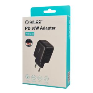 ORICO φορτιστής τοίχου PT30-C, USB Τype-C, PD QC 3.0, 30W, μαύρος | Αξεσουάρ κινητών | elabstore.gr