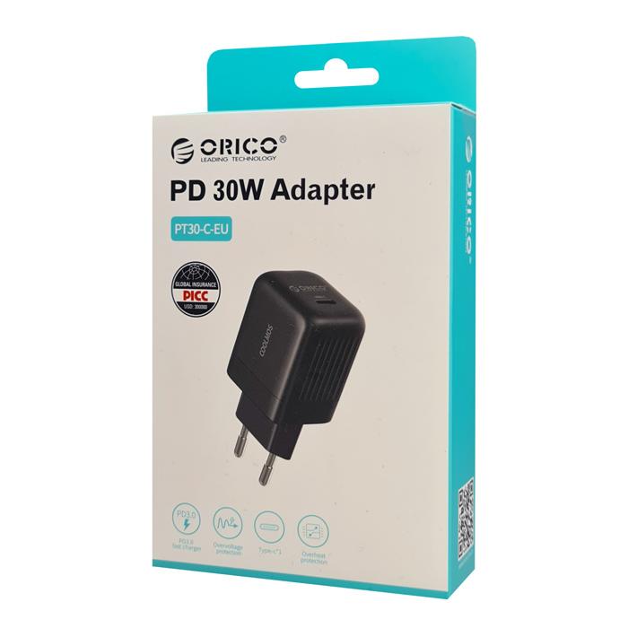 ORICO φορτιστής τοίχου PT30-C, USB Τype-C, PD QC 3.0, 30W, μαύρος | eLabstore.gr ORICO φορτιστής τοίχου PT30-C, USB Τype-C, PD QC 3.0, 30W, μαύρος | Αξεσουάρ κινητών | elabstore.gr