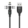 POWERTECH καλώδιο USB σε 3in1 magnet PTR-0103, μαγνητικό, 15W, 1m, μαύρο | Αξεσουάρ κινητών | elabstore.gr
