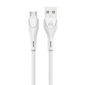 POWERTECH καλώδιο USB σε Micro USB eco round PTR-0106, 15W 3A, 1m, λευκό | Αξεσουάρ κινητών | elabstore.gr