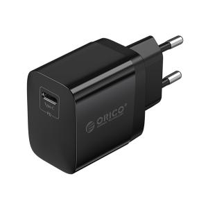 ORICO φορτιστής τοίχου PV20-C, USB-C, PD 20W, μαύρος | Αξεσουάρ κινητών | elabstore.gr