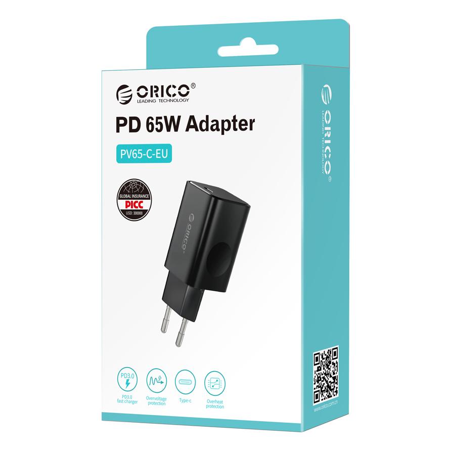 ORICO φορτιστής τοίχου PV65-C, USB Τype-C, PD QC 3.0, 65W, μαύρος | eLabstore.gr ORICO φορτιστής τοίχου PV65-C, USB Τype-C, PD QC 3.0, 65W, μαύρος | Αξεσουάρ κινητών | elabstore.gr