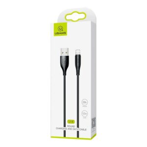 USAMS καλώδιο Lightning σε USB US-SJ266, 2A, 1m, μαύρο | Αξεσουάρ κινητών | elabstore.gr
