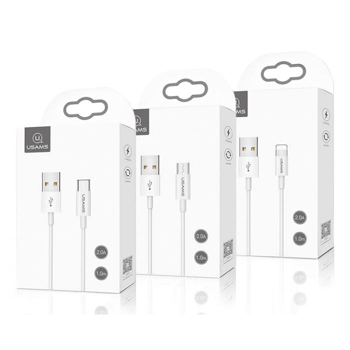 USAMS καλώδιο Lightning σε USB US-SJ283, 2A, 1m, λευκό | eLabstore.gr USAMS καλώδιο Lightning σε USB US-SJ283, 2A, 1m, λευκό | Αξεσουάρ κινητών | elabstore.gr