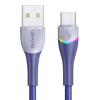 USAMS καλώδιο USB-C σε USB US-SJ542 με RGB φωτισμό, 3A, 1.2m, μπλε | Αξεσουάρ κινητών | elabstore.gr
