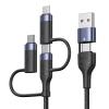 USAMS καλώδιο USB-C/USB σε USB-C/Micro/Lightning SJ547, 60W, 1.2m, μαύρο | Αξεσουάρ κινητών | elabstore.gr