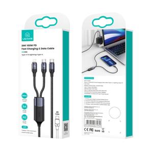 USAMS καλώδιο USB-C σε USB-C & Lightning US-SJ550, PD 100W, 1.2m, μαύρο | eLabstore.gr USAMS καλώδιο USB-C σε USB-C & Lightning US-SJ550, PD 100W, 1.2m, μαύρο | Αξεσουάρ κινητών | elabstore.gr